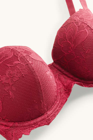 Femmes - Soutien-gorge avec armatures - BALCONETTE - ampliforme - rouge