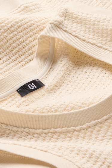 Damen - Strick-Top - cremefarben