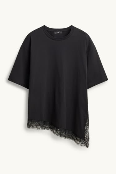 Damen - T-Shirt - Regular Fit - schwarz