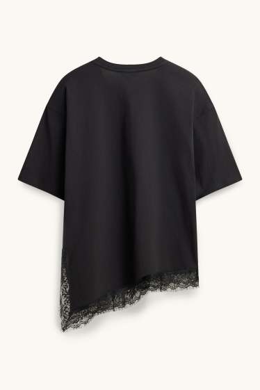 Damen - T-Shirt - Regular Fit - schwarz