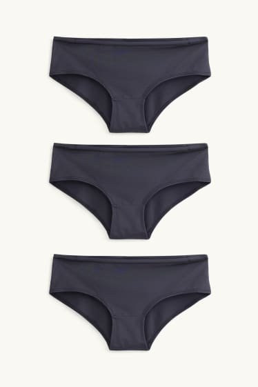 Damen - Multipack 3er - Hipster - schwarz