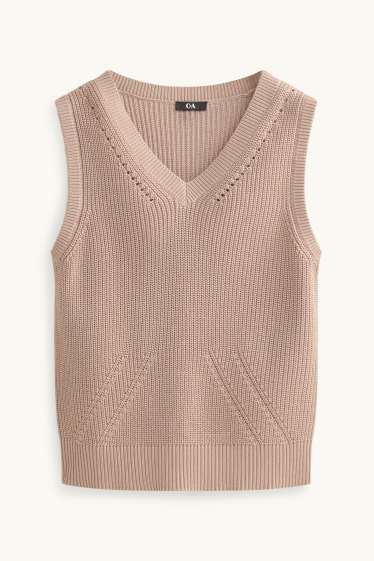 Femmes - Pull sans manches - marron clair