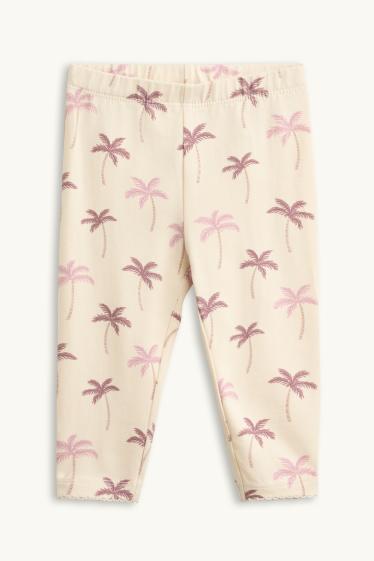 Bebés niñas - Palmeras - conjunto para bebé - 2 prendas - beis / marrón