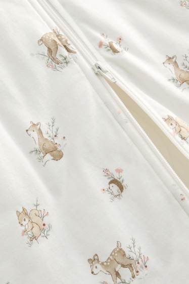 Baby Girls - Woodland animals - baby sleeping bag - 0-4 months - white