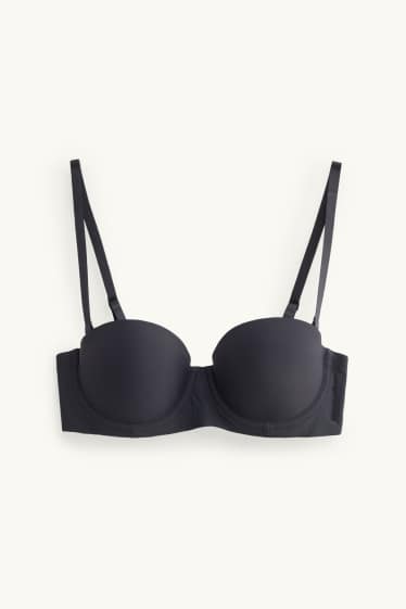 Damen - BH mit Bügel - BALCONETTE - wattiert - LYCRA® - schwarz