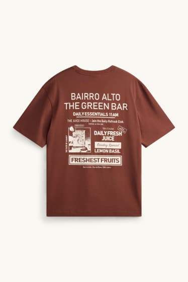 Hommes - T-shirt - relaxed fit - marron