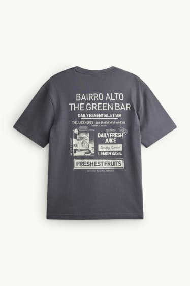 Heren - T-shirt - relaxed fit - donkergrijs