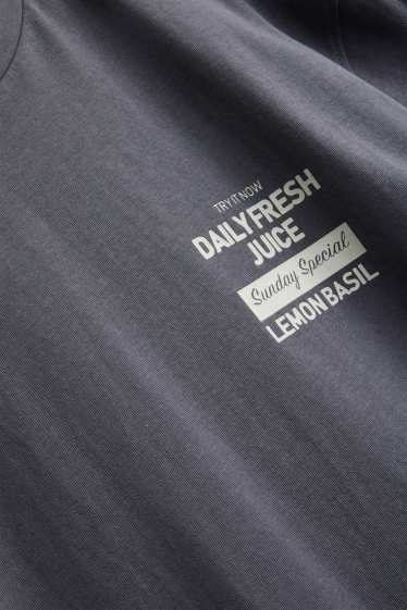 Heren - T-shirt - relaxed fit - donkergrijs