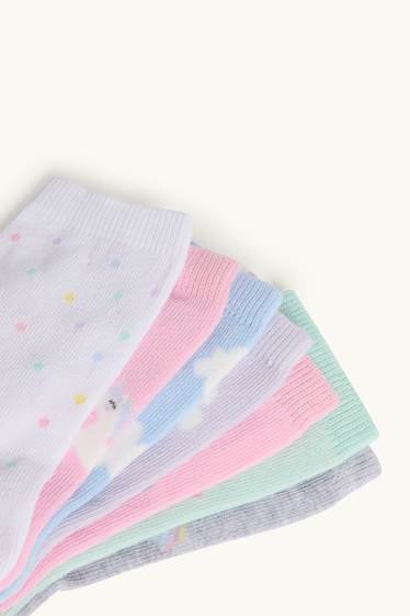 Kinder Mädchen - Multipack 7er - Einhorn und Natur - Socken mit Motiv - rosa