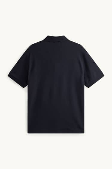 Men - Polo shirt - regular fit - textured - black