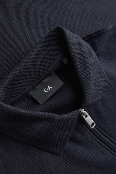 Men - Polo shirt - regular fit - textured - black