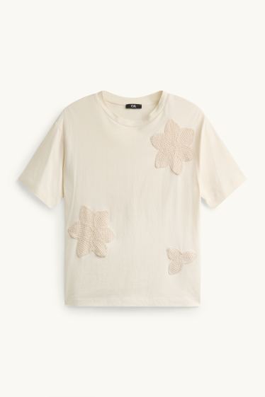 Kobiety - T-shirt - kremowobiały