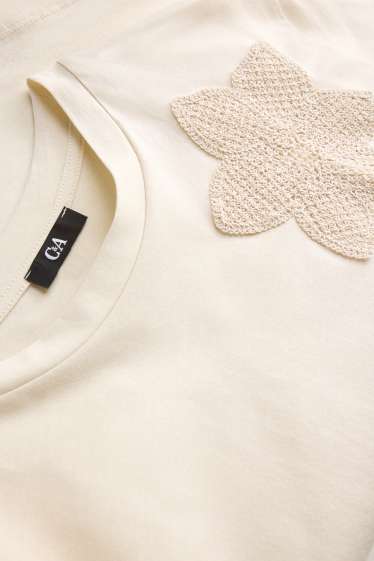 Kobiety - T-shirt - kremowobiały