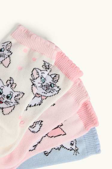 Kinderen: meisjes - Set van 5 paar - Aristocats - sokken met motief - crèmekleurig