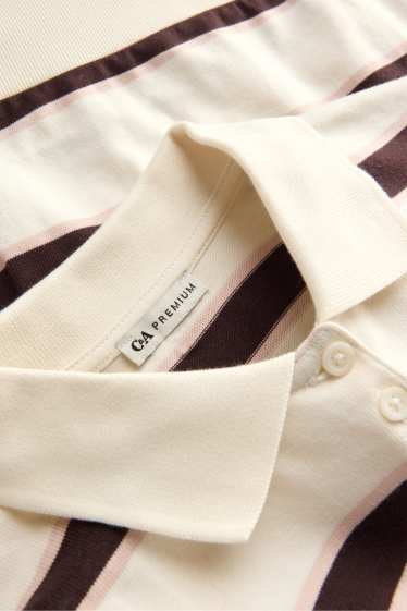 Enfants filles - Polo - à rayures - marron / blanc crème