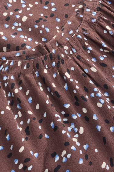 Damen - Bluse - gepunktet - braun