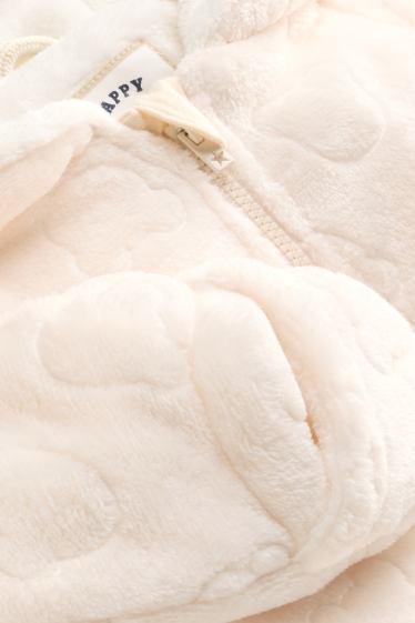 Bébés garçons - Teddy - veste en imitation fourrure pour bébé avec capuche - beige