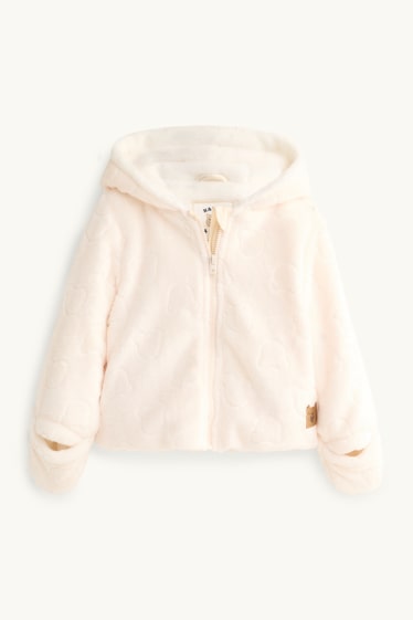 Bébés garçons - Teddy - veste en imitation fourrure pour bébé avec capuche - beige
