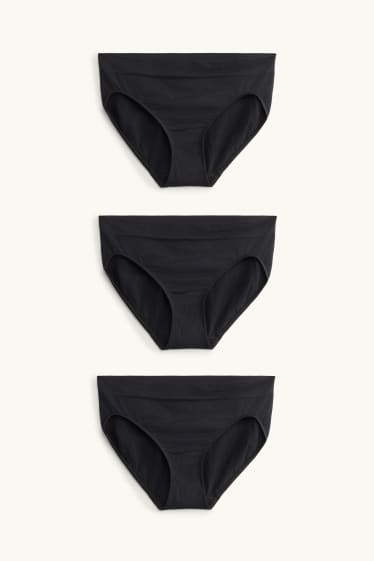 Dames - Set van 3 - slip - seamless - zwart