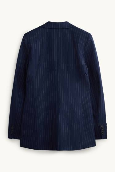 Damen - Longblazer - Regular Fit - Nadelstreifen - dunkelblau
