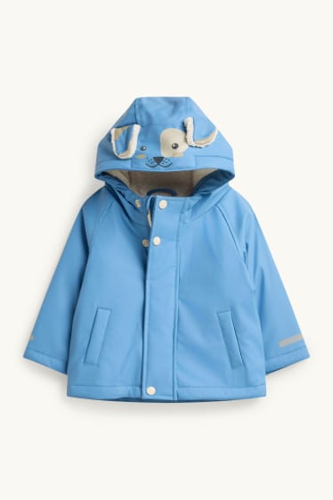 Bébés garçons - Petit chien - veste de pluie pour bébé à capuche - doublée - bleu