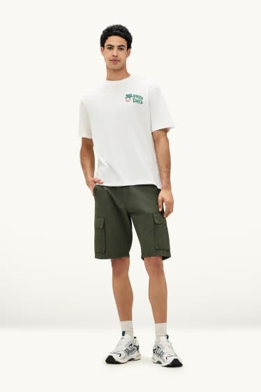Hommes - Short cargo - kaki