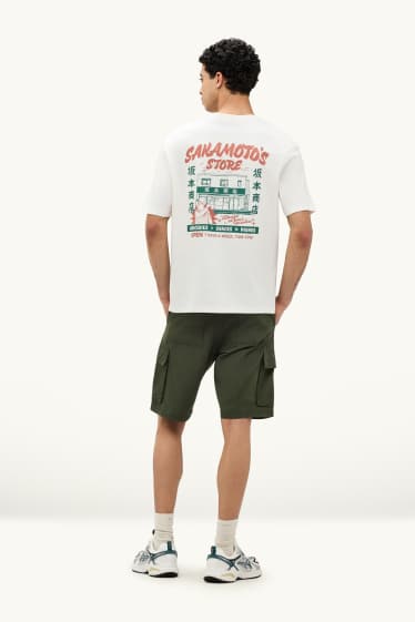 Hommes - Short cargo - kaki