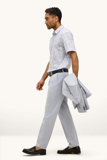 Hommes - Pantalon de costume - regular fit - bleu clair