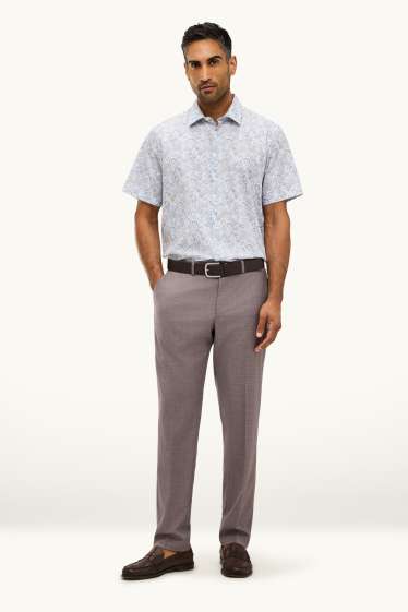 Bărbați - Pantaloni modulari - regular fit - stretch - maro melanj