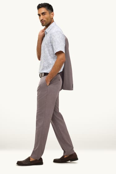 Bărbați - Pantaloni modulari - regular fit - stretch - maro melanj