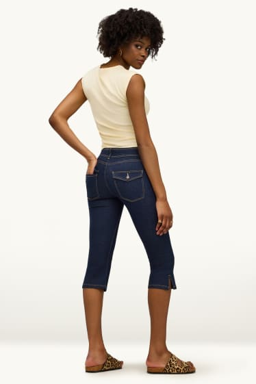 Damen - Capri Jeans - Low Waist  - dunkeljeansblau