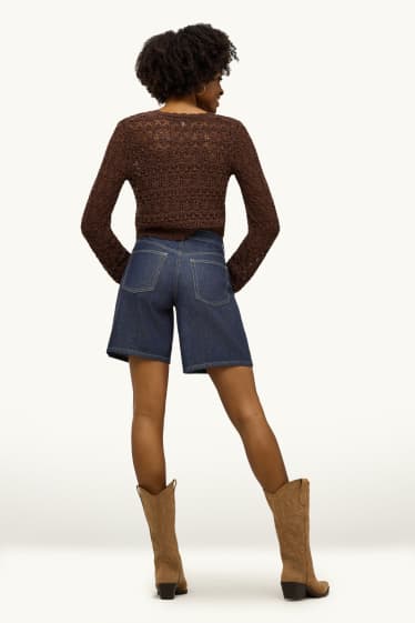 Femmes - Bermudas en jean - mid waist - bleu foncé