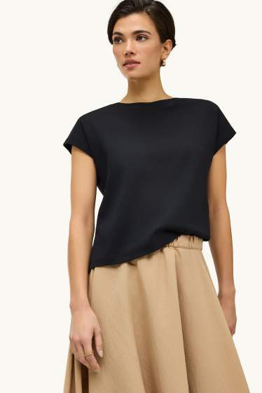 Femmes - T-shirt basique - regular fit - noir