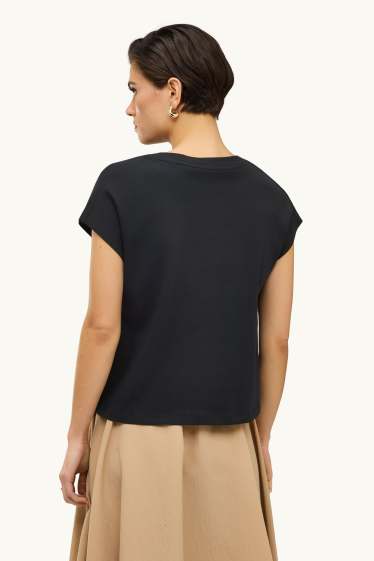 Femmes - T-shirt basique - regular fit - noir