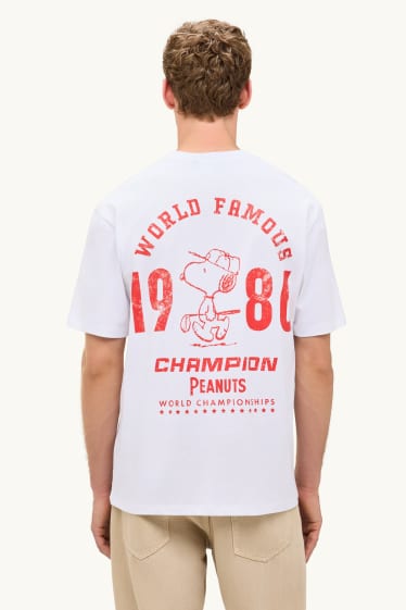 Herren - T-Shirt - Relaxed Fit - Peanuts - weiß