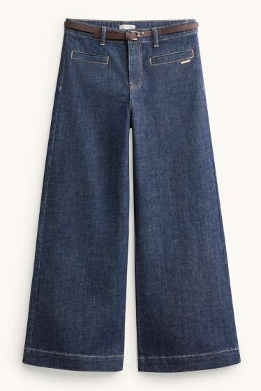 Nena - Wide leg jeans amb cinturó - LYCRA® - texà blau fosc