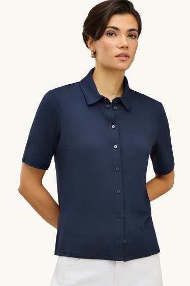 Damen - Hemdbluse - dunkelblau