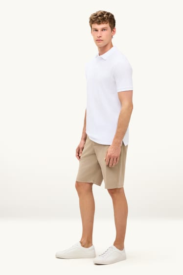 Heren - Korte broek met riem - bruin