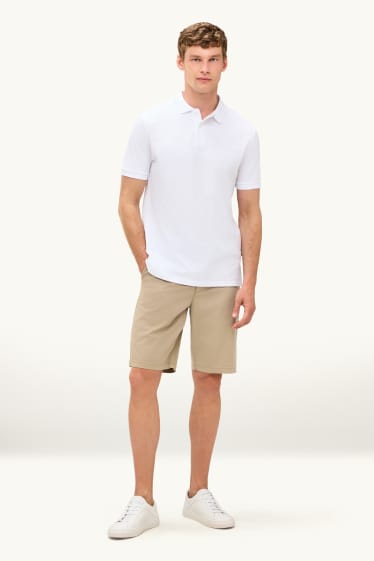 Heren - Korte broek met riem - bruin