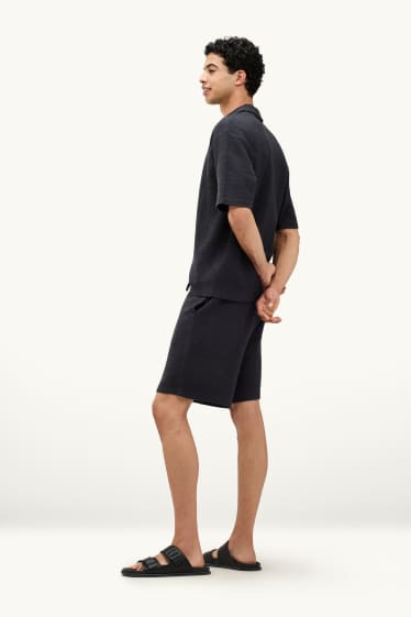 Pánské - Šortky - strukturované - černá