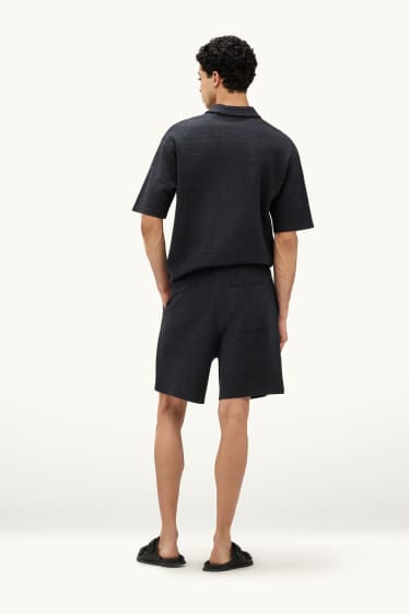 Pánské - Šortky - strukturované - černá