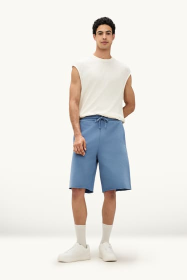 Hommes - Short en molleton - bleu