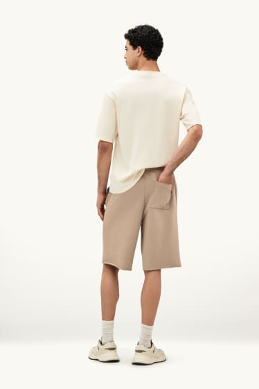 Hommes - Short en molleton - beige