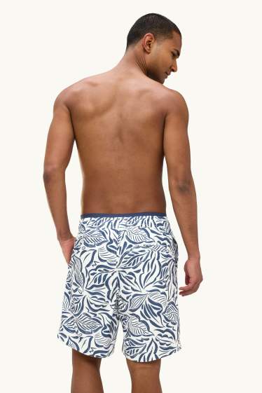 Home - Banyador - amb motiu - blanc/blau