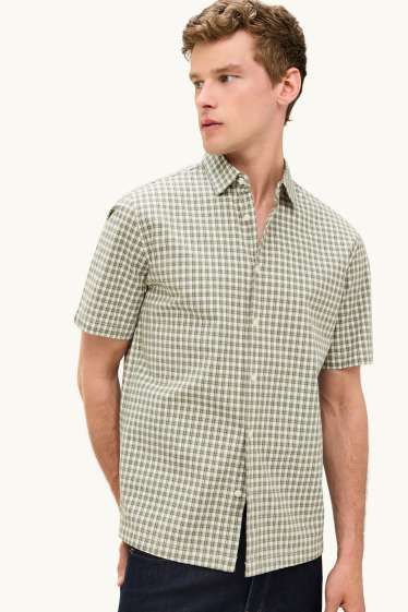 Home - Camisa - regular fit - Kent - de quadres - verd