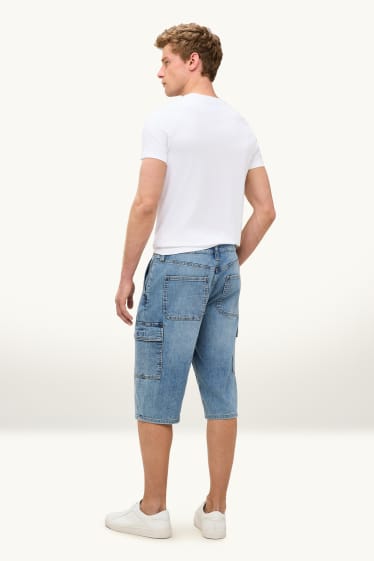 Men - Cargo Bermuda shorts - blue denim