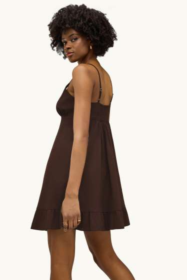 Dámské - Empírové šaty - hnědá