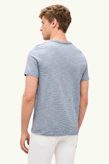 Herren - T-Shirt - Regular Fit - gestreift - grau / grau