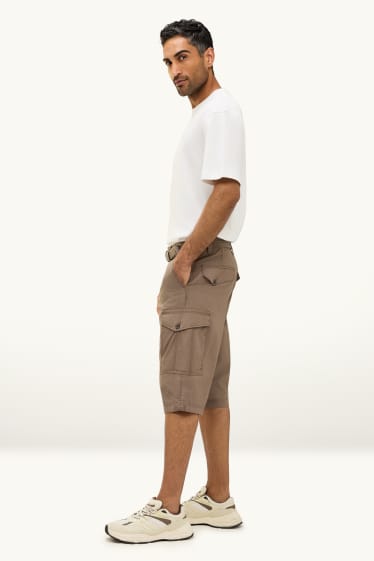 Herren - Cargo-Bermudas mit Gürtel - braun