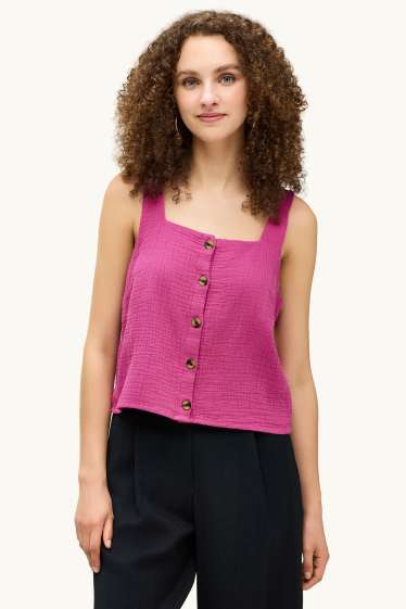 Femei - Bluză fără mâneci - structurată - roz